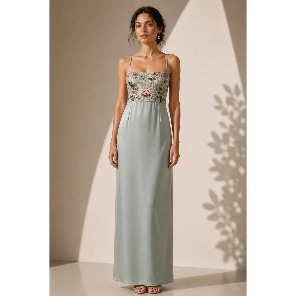 Vintage Richilene Beaded Jacket Silk Slip Dress Set Embroidered Formal XS/ S